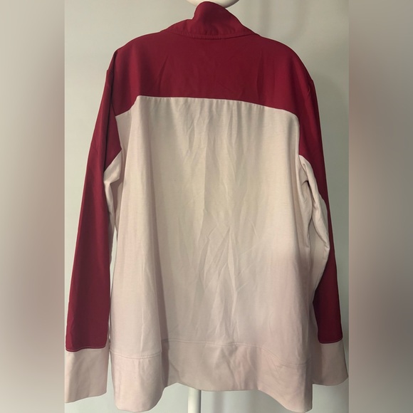 Adidas Women’s Maroon and White 3/4 Zip Longsleeve Shirt - Picture 2 of 3